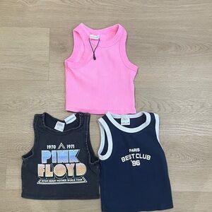 Zara Kids Pink, Black, and Navy Tank Tops Set